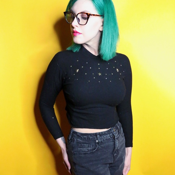 Vintage Sweaters - Vintage 1950s Star Studded Sweater Vintage Sweaters - Vintage 1950s Star Studded Sweater